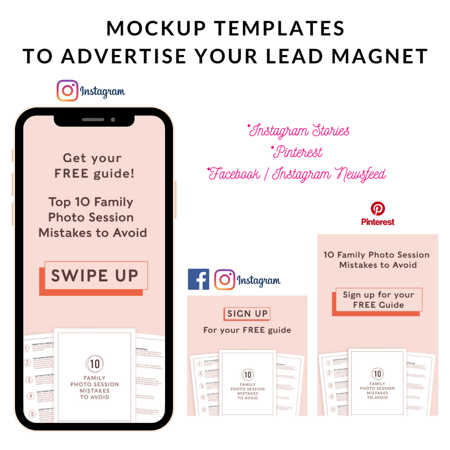 Photographer Lead Magnet Mockup Templates (Family 01)